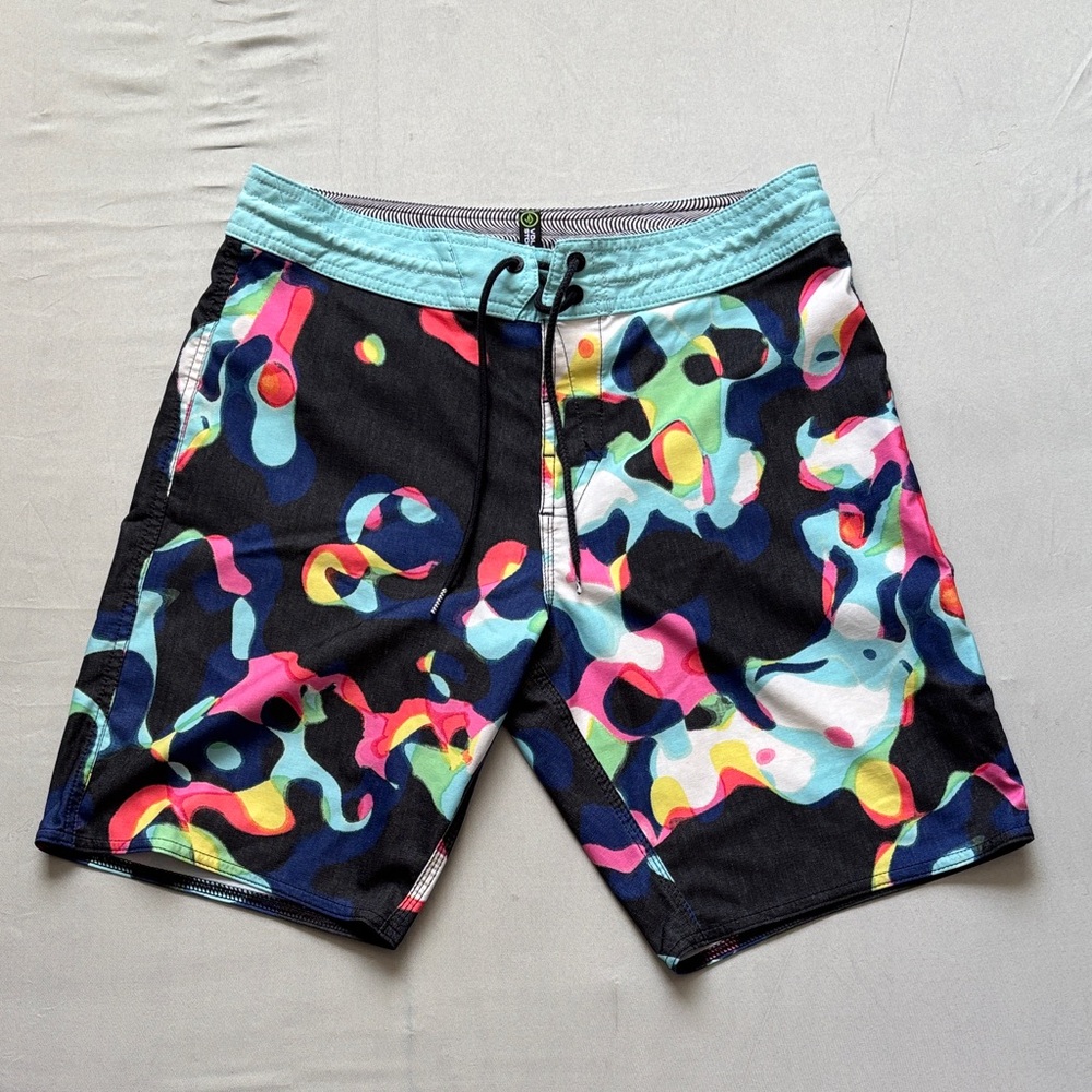 Volcom Black and Multicolor Board Shorts